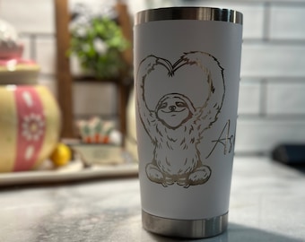 Sloth - Sloth Heart Love - Coffee mug - Coffee tumbler - Personalized Tumbler - Custom Mug - Gift for Hunband - Gift for Wife - Mom - Dad