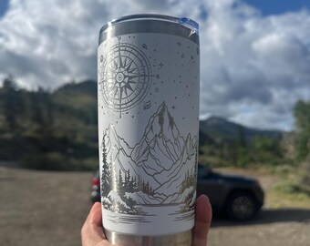 Full wrapped Coffee Tumbler - Mountain Coffee Mug - Coffee Cup - Coffee Mug - Gift For Mom - Gift For Sister - Gift for Dad - Outdoor Mug