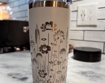 Full wrapped Coffee Tumbler - Flower Coffee Mug - Coffee Cup - 20 oz Coffee Mug - Gift For Mom - Gift For Sister - Tea cup Florist Mug