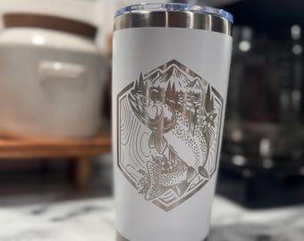 Trout - Rainbow Brown Trout - Coffee mug - Coffee tumbler - Personalized Tumbler - Custom Mug - Gift for Hunband - Gift for Wife - Fishing