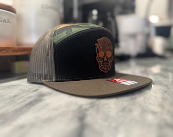 Richardson flat bill hat - Custom Hat - leatherette patch hat - Sinaloa  - Mexico flag hat - Gorra Mexicano - Gift for dad  Handy Man