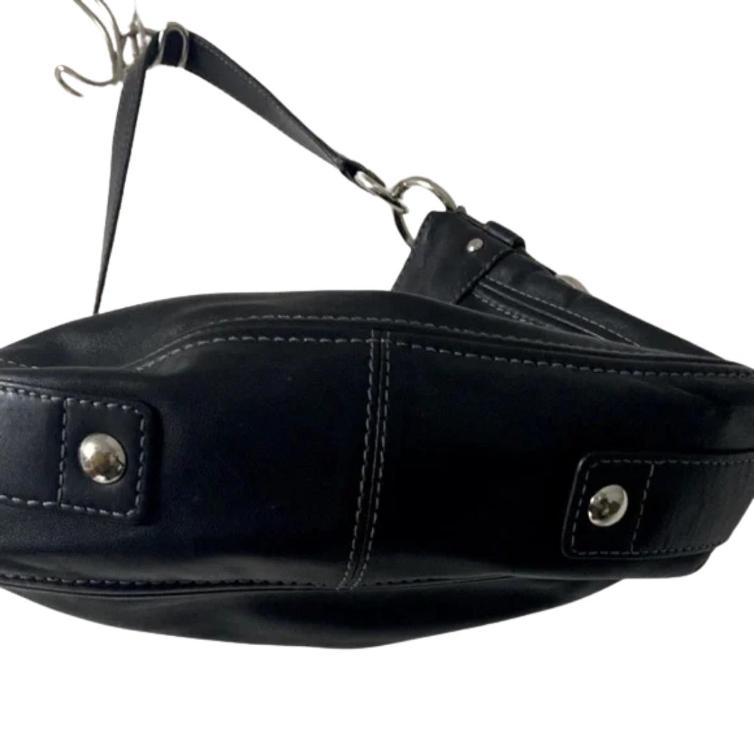 Coach Vintage Zoe Black Leather Hobo Shoulder Bag Authentic