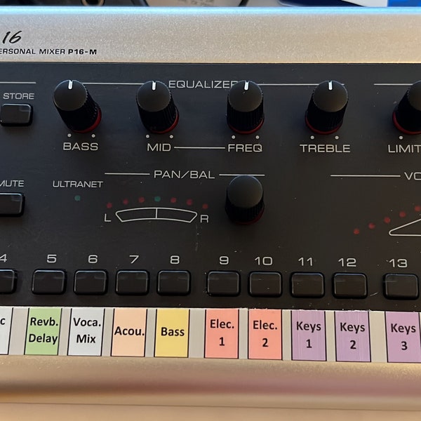 Custom Labels for Behringer P16-M Personal Mixer