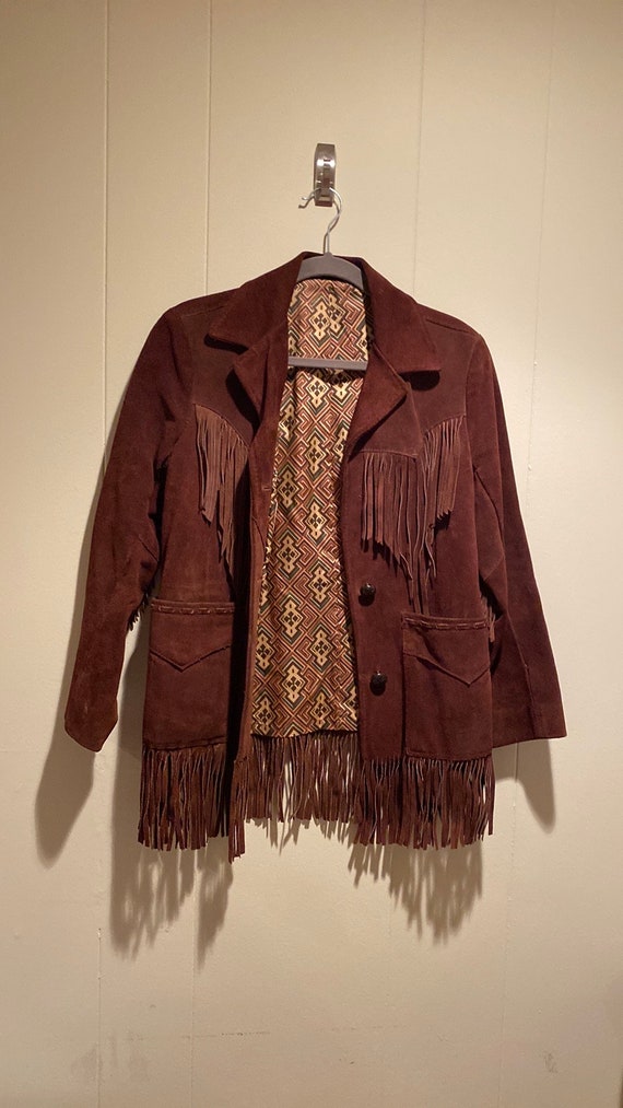 Vintage Ms. Pioneer Western Fringe Leather Jacket