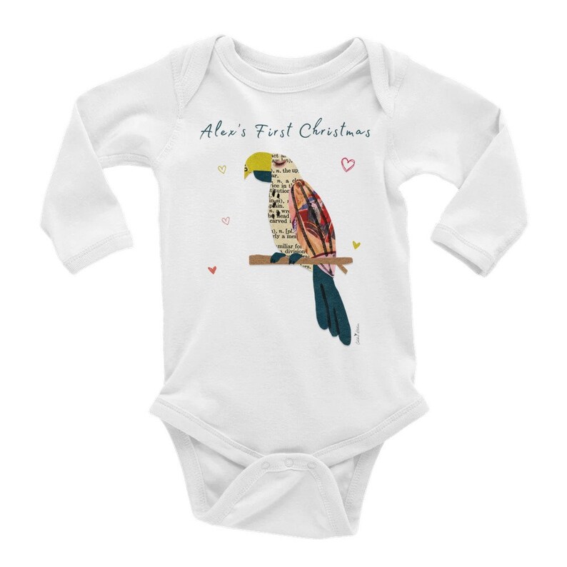 Babygrow With Parrot, Personalised First Birthday Overall, Customized