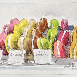 carte postale - Macarons ou Macarons - édition limitée, de peintures originales , parfaites décor murale, cadeau