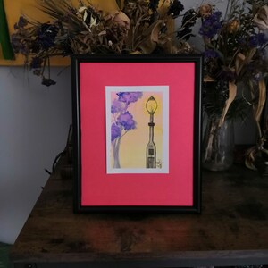 peinture aquarelle , paysage d'automne 05 (ATTENTION vendu sans le cadre ), œuvre originale