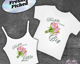 Freshly Picked Flowers Reveal Shirt, Big Little Baby Tee