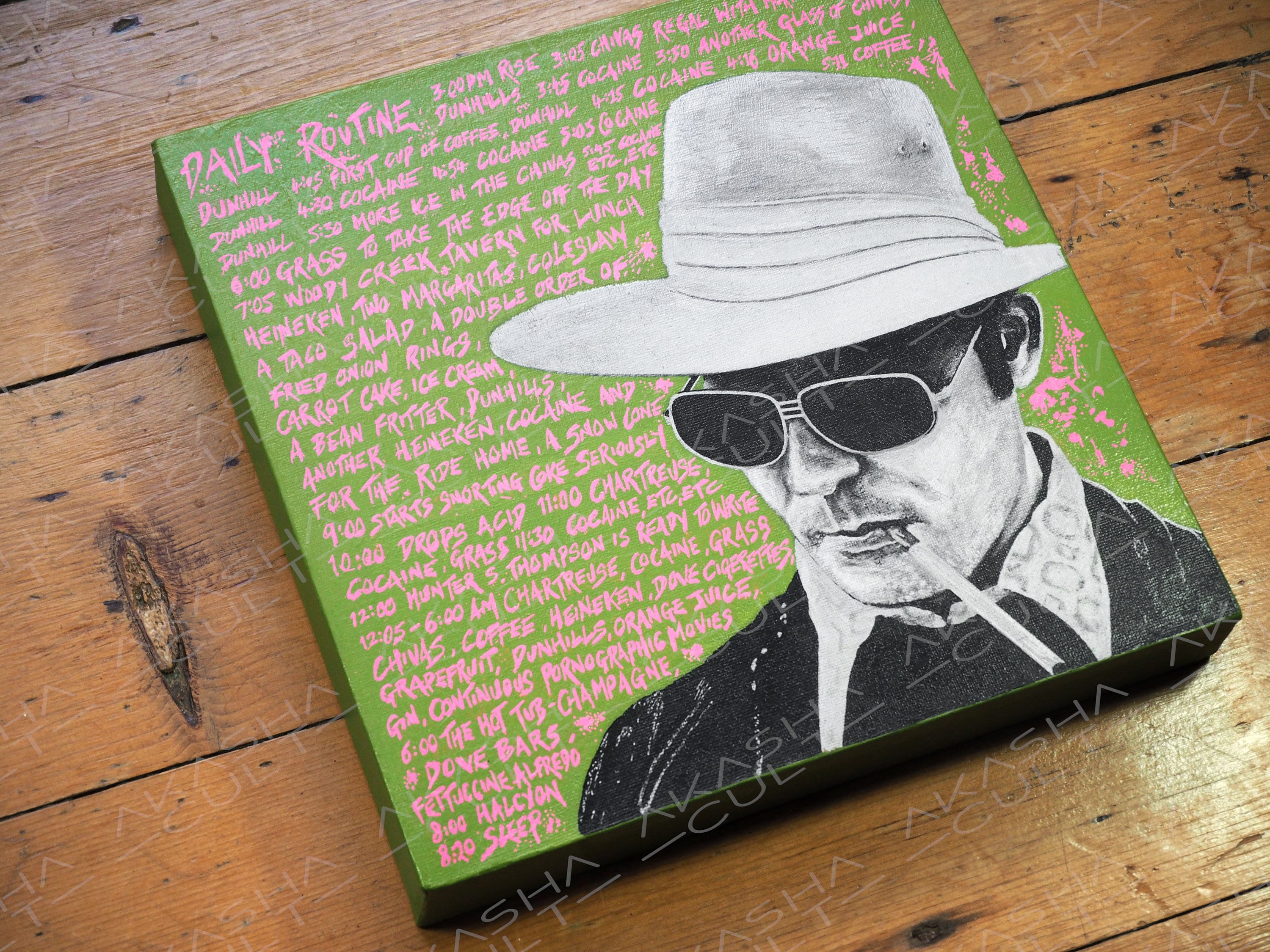 Hunter S Thompson Daily Routine Joe Rogan Hunter S. Thompson daily Routine Original Hand Painted Portrait. - Etsy UK