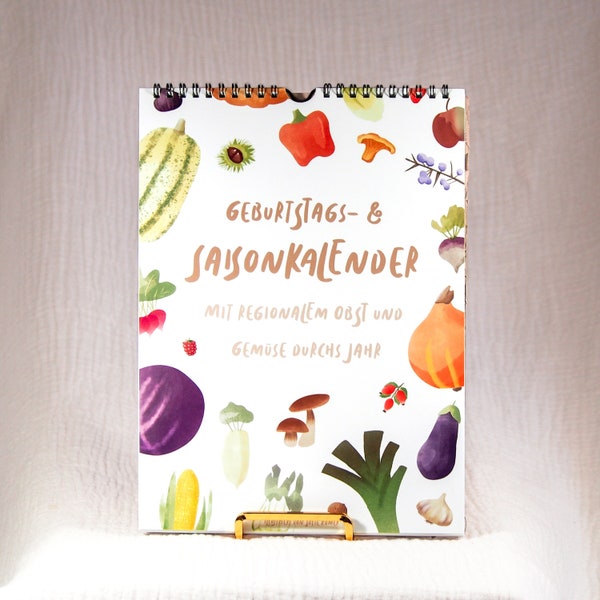 Saisonkalender| Geburtstagskalender | Regional Saisonal| Ewiger Kalender | Nachhaltigkeit | Gemüse | Kochen | Din A4