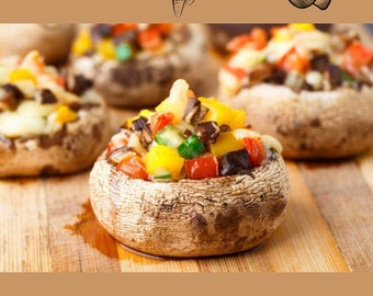 Stuffed Mushrooms with Mixed Vegetables | Digital Recipes from Turkish and World Cuisines | Food, Dessert, Diet and Vegetarian Recipes