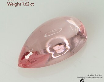 Cut stone - Sapphire Padparadscha Czochralski (Pulled) lab grown, Cabochon Pear 9x5mm 1.42-1.61ct