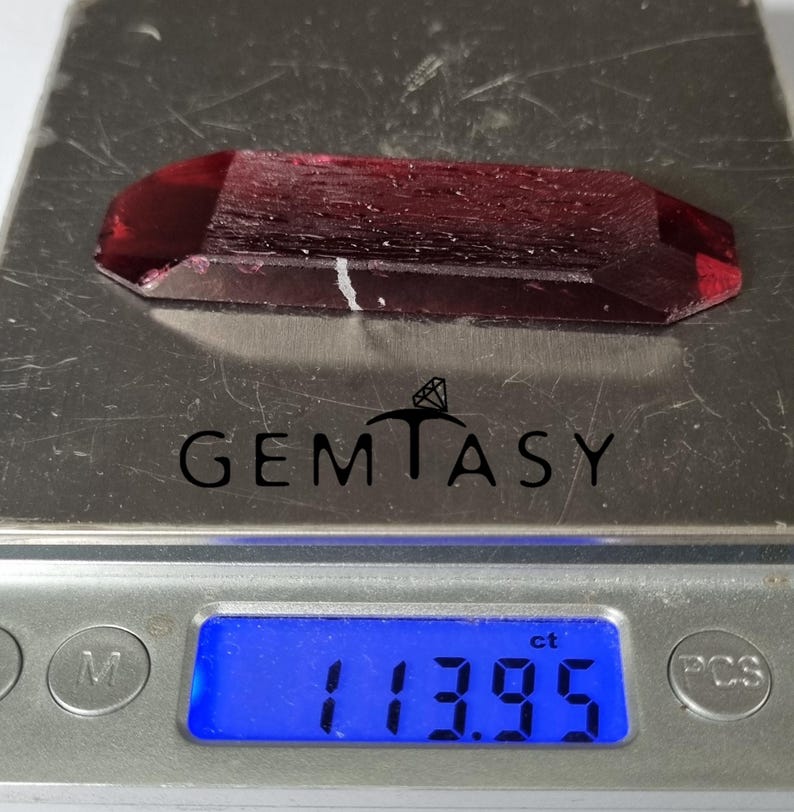 Rough Stone for Faceting - Red Beryl Hydrothermal Lab Grown 113.95ct - Etsy