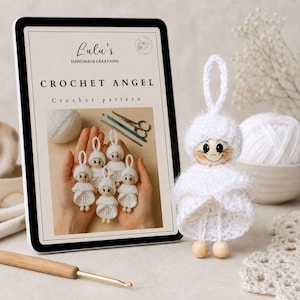 Schattig haakpatroon voor een engeltje | Kerstornament PDF | Eenvoudig miniproject voor beginners | Kerstengel decoratie afbeelding 3
