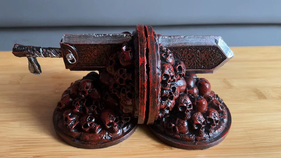 Berserk Dragonslayer Bookend Scary Skull Statue Bookend Etsy