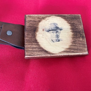 Great Belt/  with a wooden cowboy  buckle/