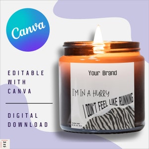 Editable Funny Candle Label Canva Template, Personalized Labels For Candles, Rainbow and Funny Written Candle Label Design