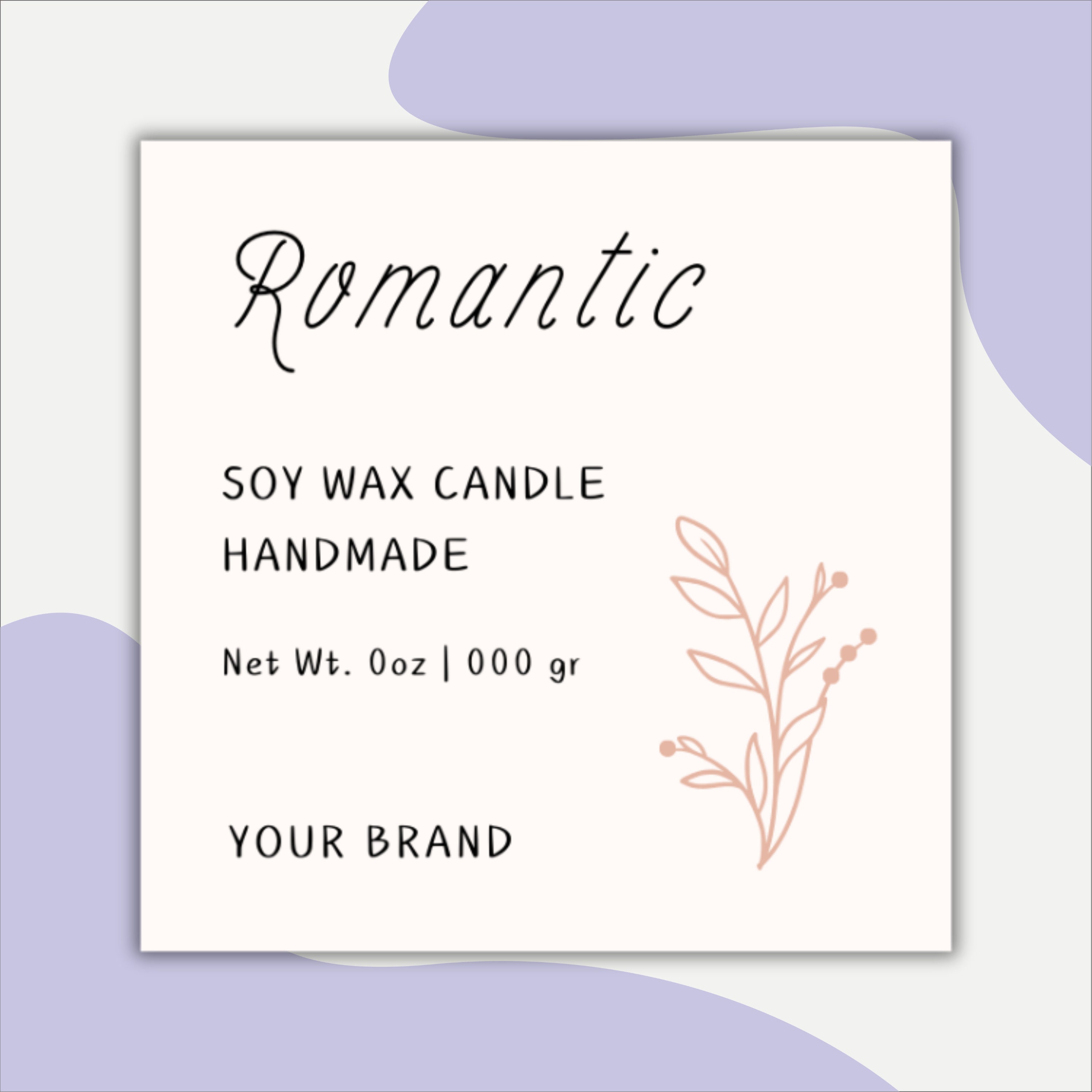 Editable Custom Candle Labels Template for Small Business and Handmade ...
