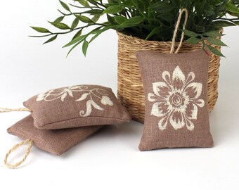 Lavender Gift Set 3pcs, Linen Lavender Sachet, Organic Lavender,  Fragrant Sachet, Closet Sachet Lavender