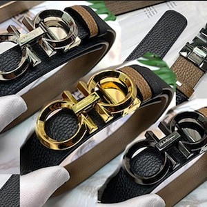 Äkta Salvatore Ferragamo läderbälte Bredd: 3,5 cm/1,38 tum