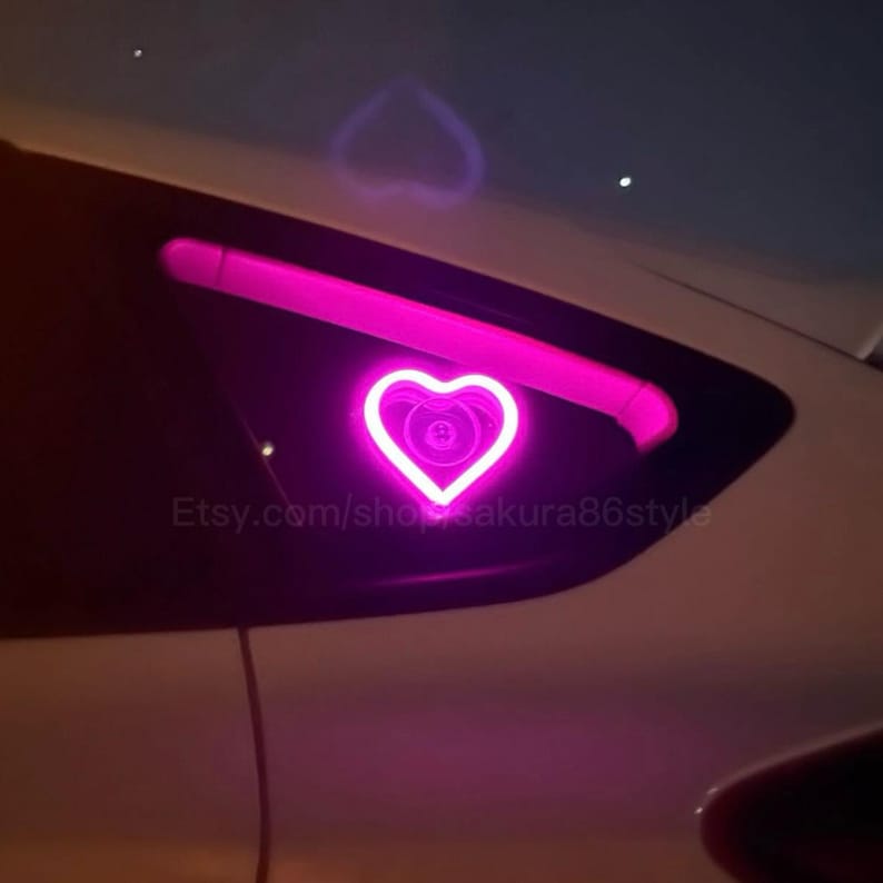 Neon Heart Glow JDM Car Accessories image 6
