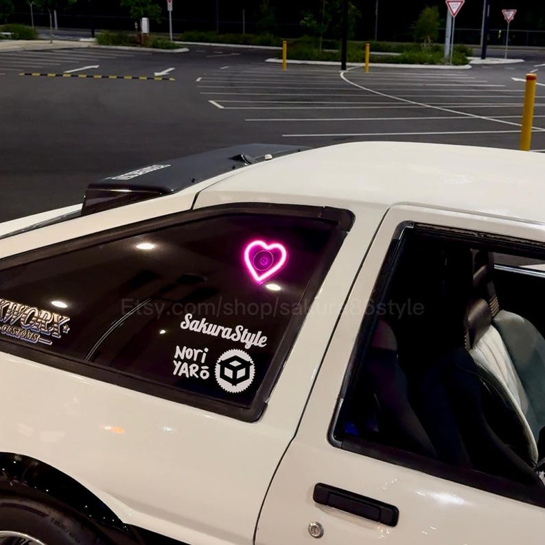 Neon Heart Glow JDM Car Accessories image 8