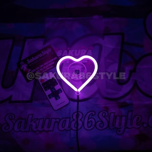 Neon Heart Glow JDM Car Accessories Purple