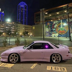 Accesorios para coche JDM con brillo de corazón de neón