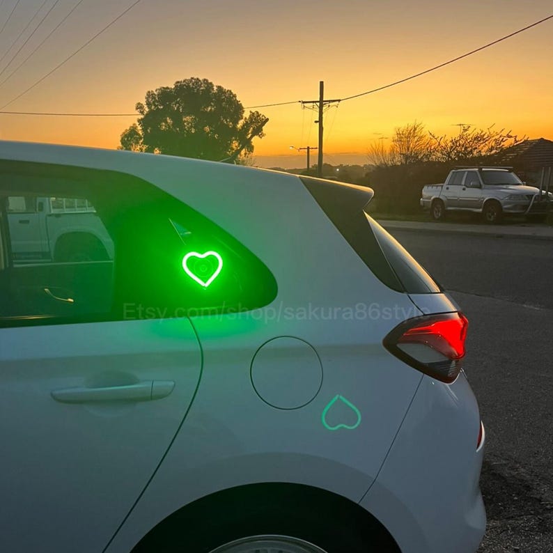 Neon Heart Glow JDM Car Accessories image 7