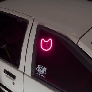 Neon Glow Window Kitty For Car
