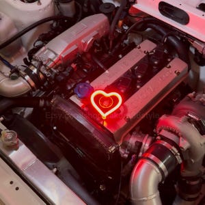 Neon Heart Glow JDM Car Accessories image 9
