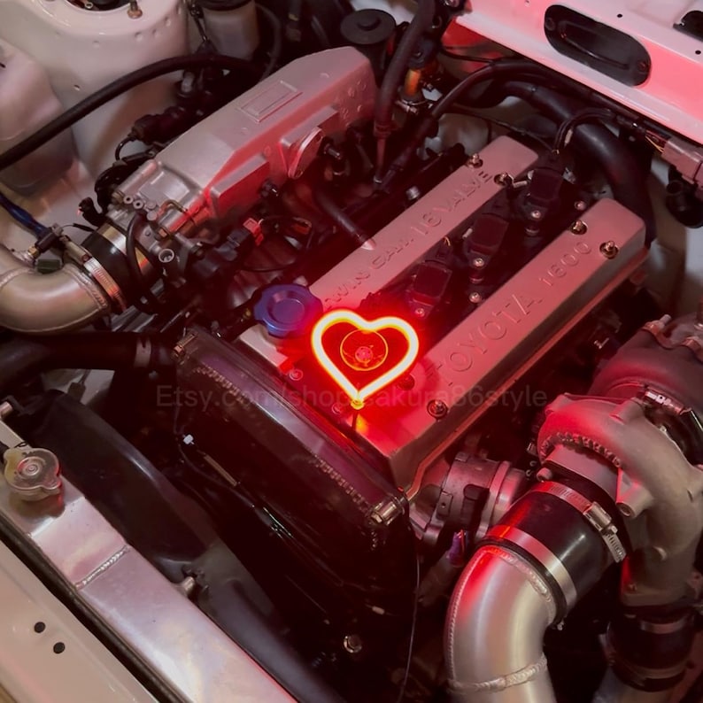 Neon Heart Glow JDM Car Accessories image 9