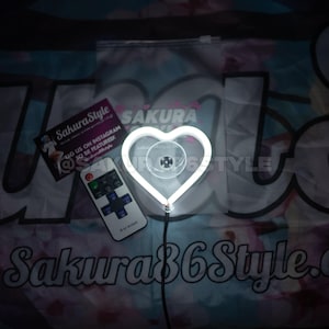 Neon Heart Glow JDM Car Accessories White