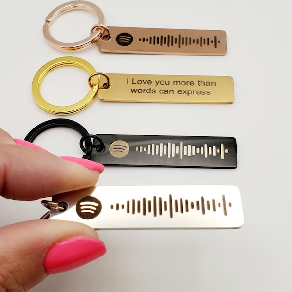 Personalized Spotify Code Keychain Music Scannable Keyring Music Gift Keychain Music Keychain Valentines Gift for him or her