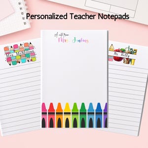 Personalized Teacher Notepad Custom Teacher Name Notepad Cute Notepad for Teachers Custom School Stationery Teacher Appreciation Gift