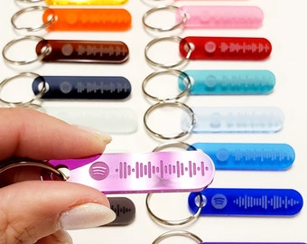 SHIPS FAST! Personalized Gift Spotify song keychain in your Favorite Color Custom Scannable Music Keychain Code Anniversary Gift