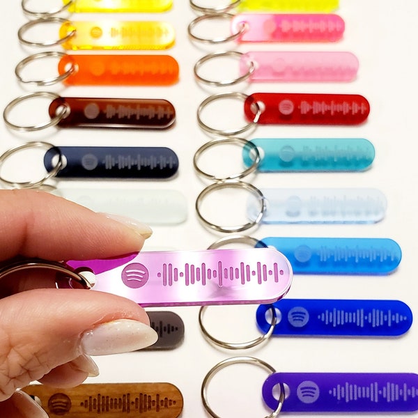 SHIPS FAST! Personalized Gift Spotify song keychain in your Favorite Color Custom Scannable Music Keychain Code Anniversary Gift