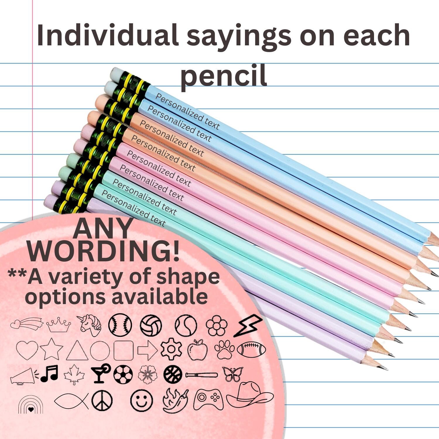 Custom Ticonderoga Pencils, teacher gift Personalized individual Teacher appreciation back to school pencils