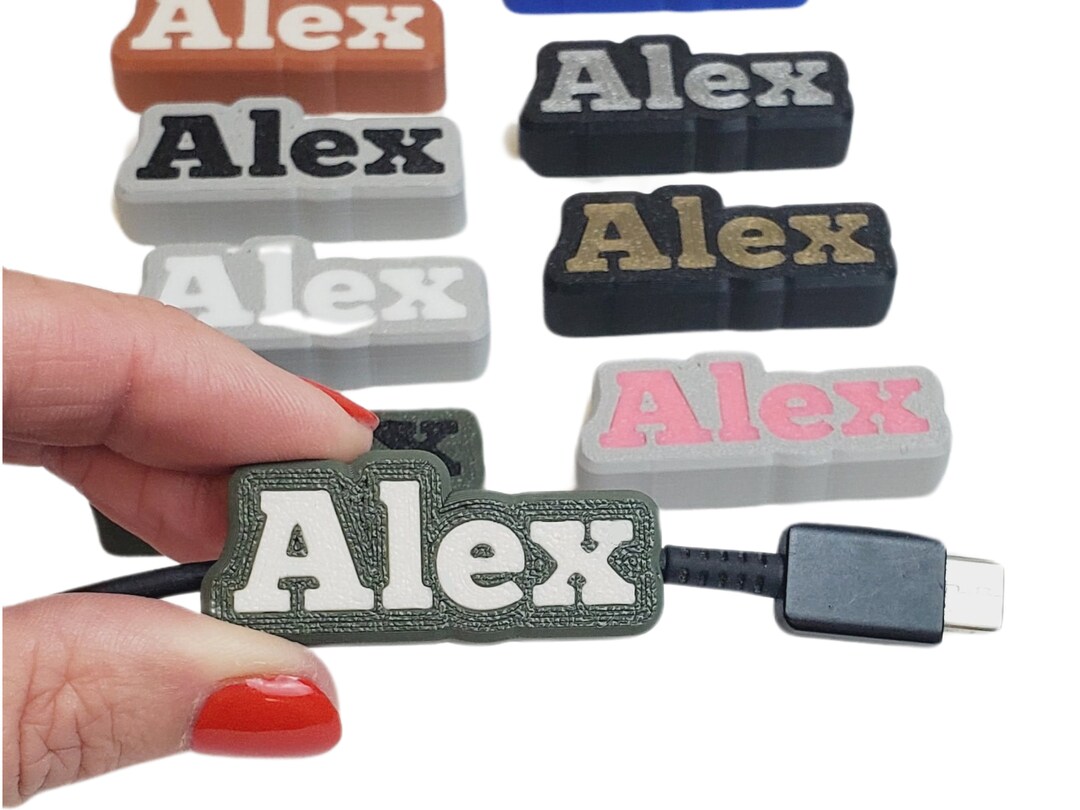 Universal Adjustable Personalized Phone Charger Cord Name Tags iPhone