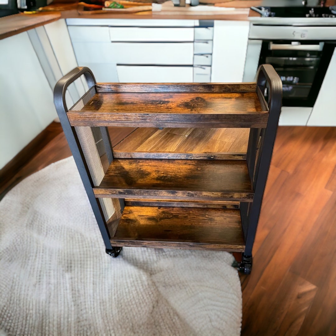 Industrial Kitchen Trolley 3tier Narrow Storage Cart for Kitchen