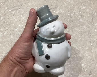 Handmade porcelain snowman