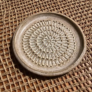 Handmade Stoneware Garlic / Ginger Grater: Blue Rutile Ceramic Dish