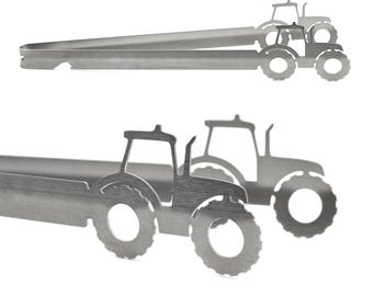 Grilltang met tractordesign, roestvrij staal, vaatwasserbestendig, cadeau-idee voor boeren