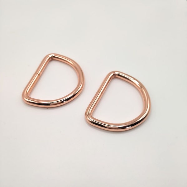 25 mm D RING ROSE GOLD High-quality Dog collar hardware D rings pink Bag Hardware Heavy Duty Polished fashionable dog collar Diy collar