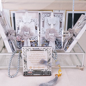 Sourate Al-Fatiha personnalisée sur le stand et cadeaux de Tasbeeh | Mariage Nikkah Baby shower anniversaire Ramadan Eid Islam musulman Cadeaux pour partie cadeaux