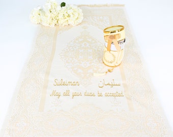 Personalized Prayer Mat Tasbeeh Gift Set, Hajj Umrah Gifts, Islamic Wedding Favors