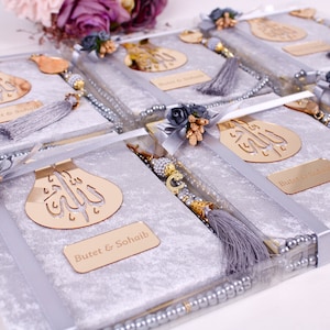 Personalized Yaseen Dua Book Tasbeeh Islamic Gift Set | Wedding Eid Baby Shower Birthday Ramadan Islam Muslim Party Favors Gifts for Guests
