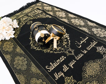 Personalized Prayer Mat Tasbeeh Gift Set, Hajj Umrah Gifts, Islamic Wedding Favors