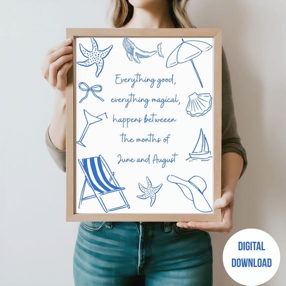 The Summer I Turned Pretty Print, Digital Download, TSITP Poster, Typography Art,Preppy Art, Summer Poster, Cousins Beach wall art, coastal