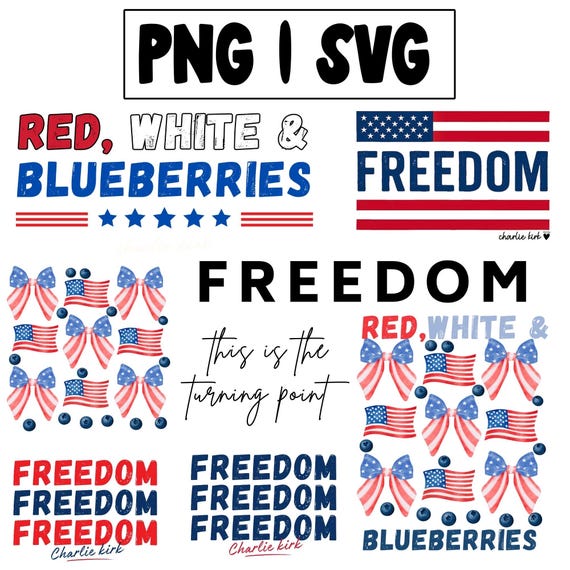 Red White and Blueberries SVG Bundle: Freedom Designs (Digital Download)